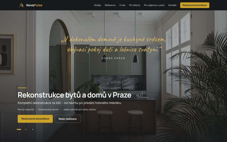 NovaPulse homepage - full renovations in Prague